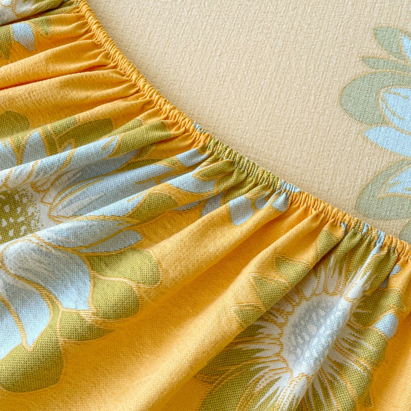 ملاءة من القطن المغسول مع أشرطة مرنة، غطاء مرتبة قابل للتعديل غير قابل للانزلاق، مطبوع من القطن الخالص لـ Double King Queen