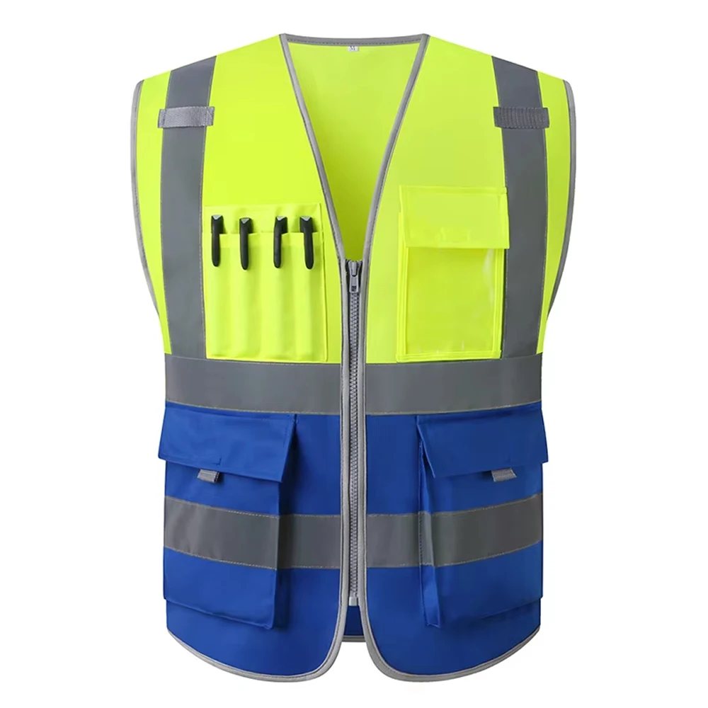 Construction Work Vests with Pockets Zipper Custom LOGO ﻿Workwear Vest Men's Working Clothing
