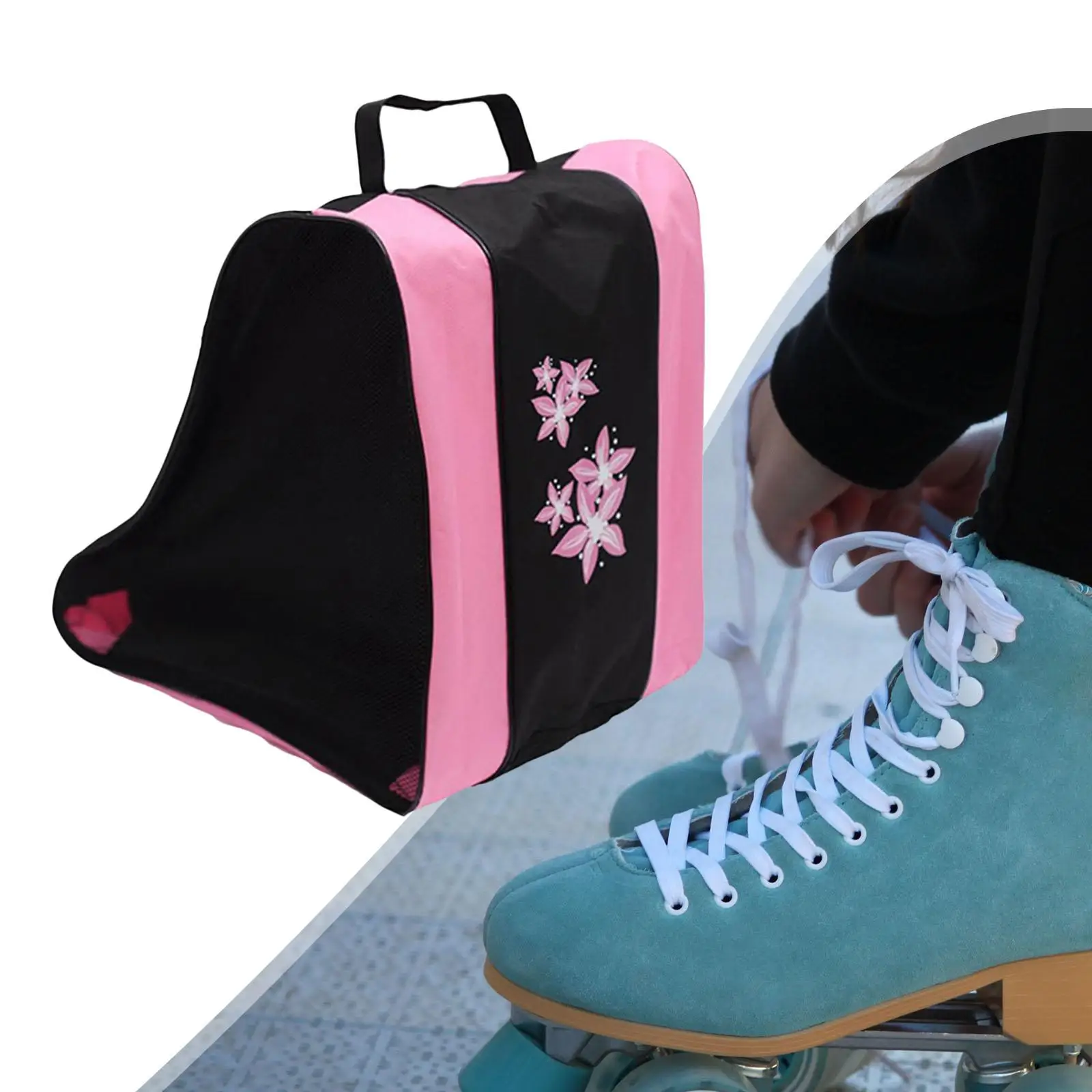 Tas Roller Skating 3 Lapisan Tas Pembawa Skate Tas Penyimpanan Tote untuk Anak-anak Dewasa Sepatu Es Inline Skate