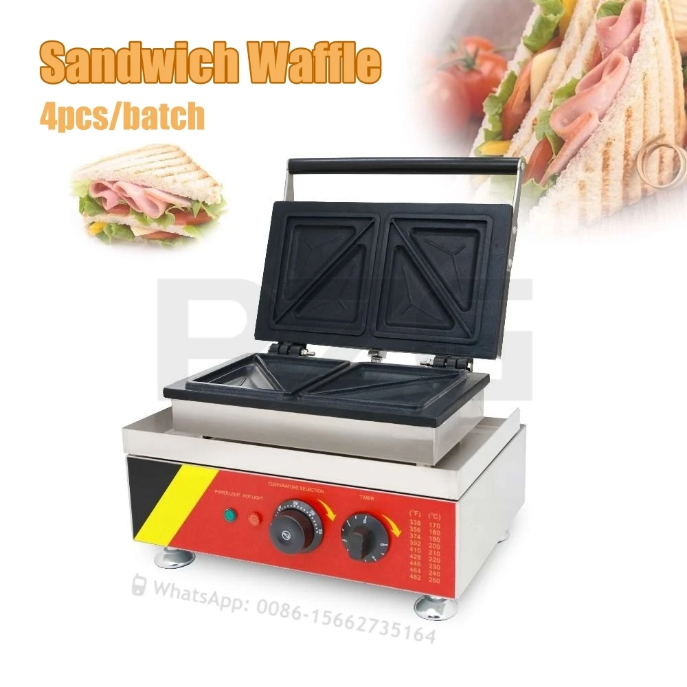 110V 220V Automatic Electric Detachable Breakfast Toaster Panini Grill Sandwich Maker Toaster Non Stick Deep Grid Waffle Maker