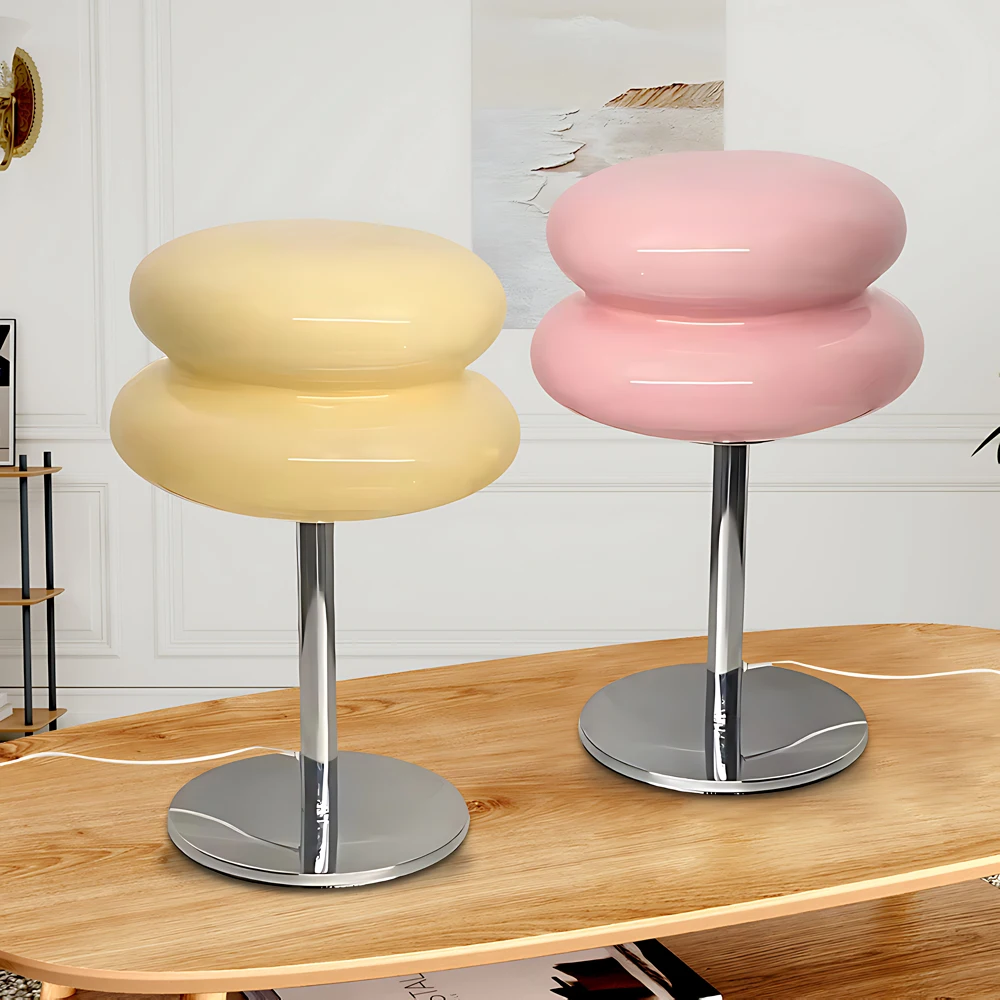 Nordic Mushroom Glass Lamp Bauhaus Trichromatic Dimming Bedside Nightligh Atmosphere Lamps Eye Protection Night Light Desk Lamp