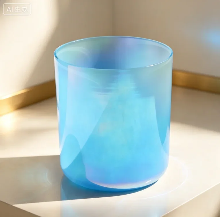 YUNQIQINGYIN CrystalSoul Heart of the Ocean Alchemy Clear Quartz Crystal Singing Bowl, 432Hz Perfect Pitch Sound Healing Bowl for Yoga Meditation Chakra Therapy
