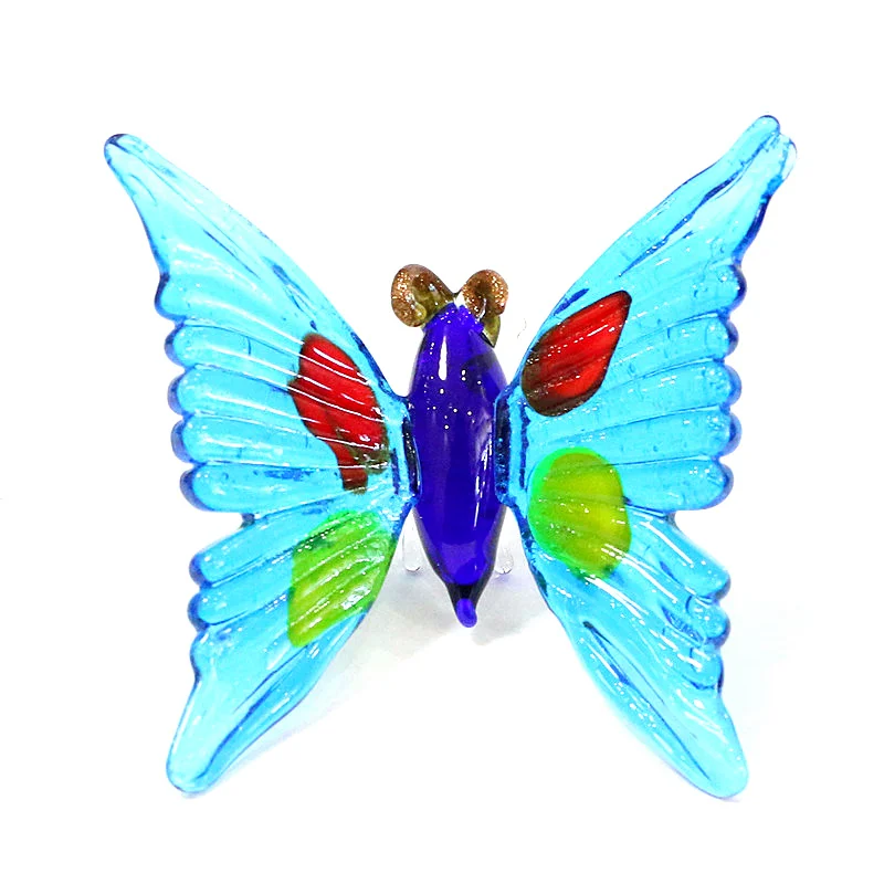 Murano Glass Butterfly Miniature Figurines Craft Ornament Home Room Table Decor Collection Cute Easter Animal Small Statue Gifts