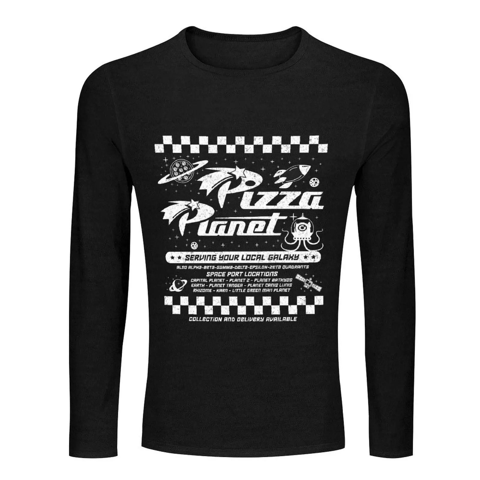 Pizza Planet - T-Minus 30 Flyer Variant III Long T-Shirt oversized t shirts graphics t shirt mens graphic t-shirts funny