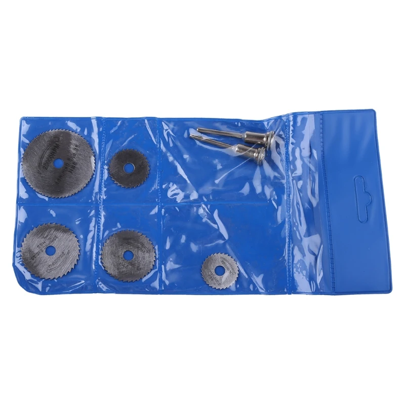 A2UD 7Pcs HSS Circular  Cutting  Blade Disc Mandrels fr Rotary Tool New