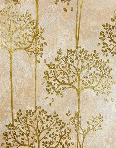 Papel De Parede Golded Rich Tree Wallpaper Luxe 3D-reliëfbehang voor woonkamer slaapkamer Ои