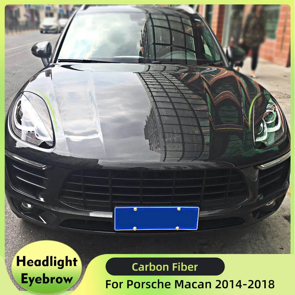 

Передние фары для Porsche Macan Base/Turbo/GTS/S Sport Utility 4Door 2014-2018, фары из углеродного волокна, крышка век