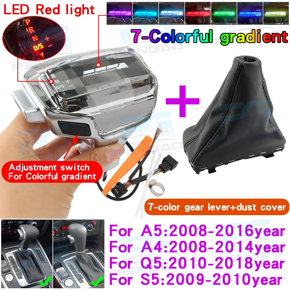Voor Audi A6 C7 C6 A4 A7 A5 Q5 Q7 S5 Crystal Led Kleurrijke Pookknop Auto Automatische Transmissie Upgrade onderdelen Modificatie