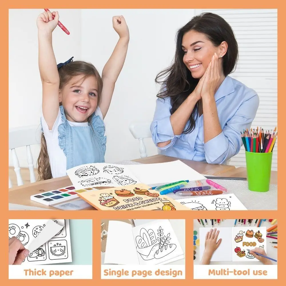 

DIY жуткая милая книжка-раскраска Монтессори Relax книга для рисования акварелью 40 листов мультфильм наполнитель цветная книга подарок