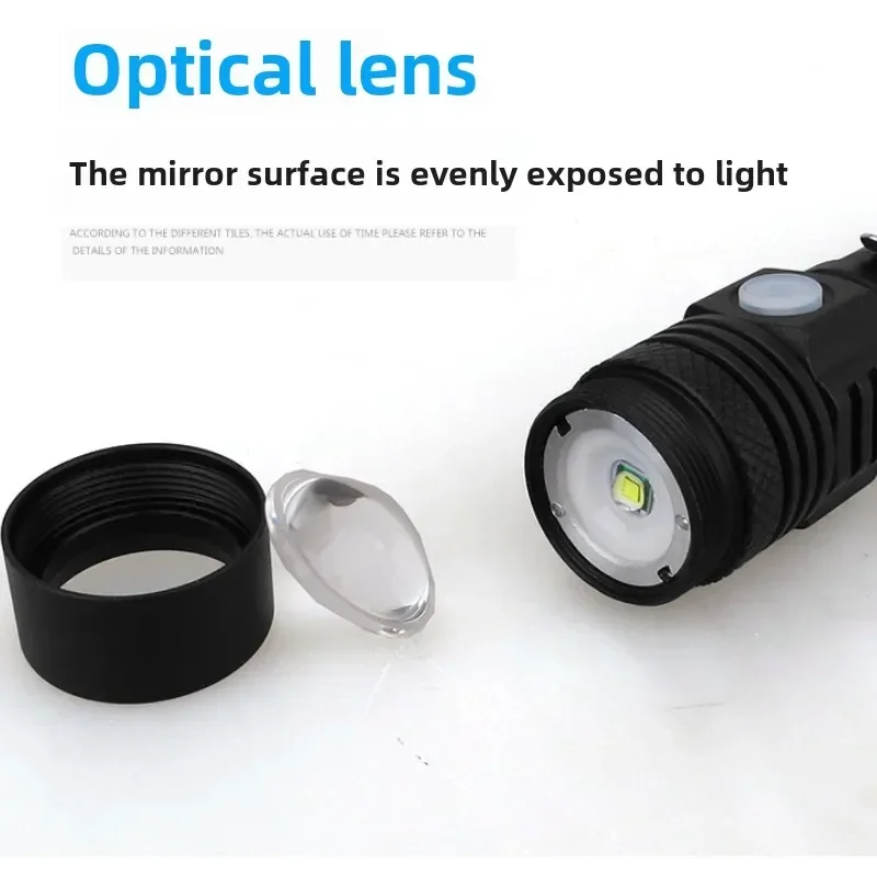 Outdoor Camping LED Flashlight T6 USB Rechargeable Flashlight Telescopic Zoom Aluminum Alloy Strong Light Flashlight