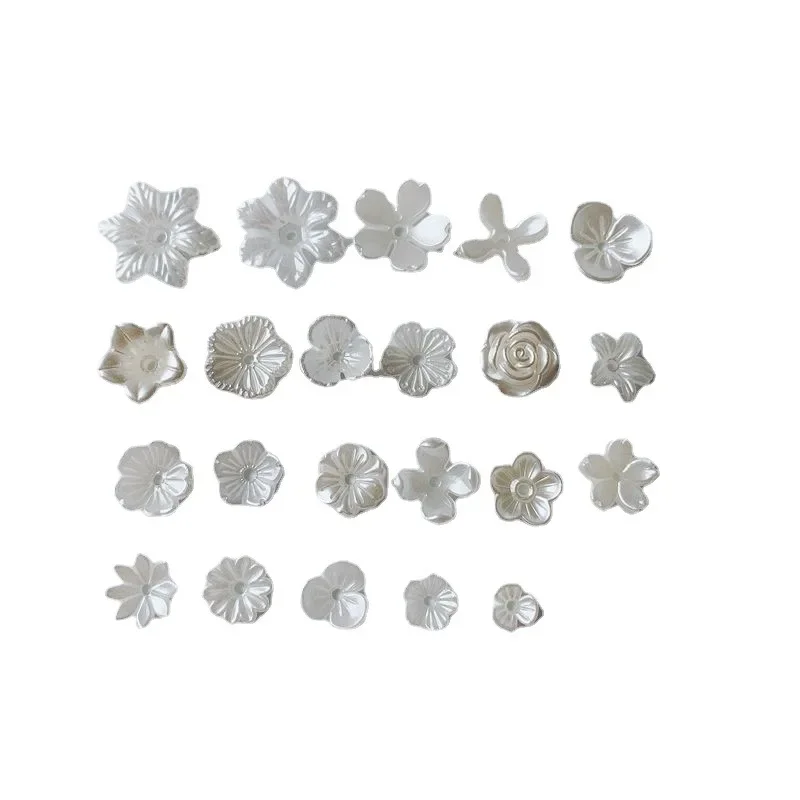 New 50pieces/Bag White Concise Style Acrylic Flowers Charms Receptacle Caps for DIY Necklace Earrings Jewelry Accessories