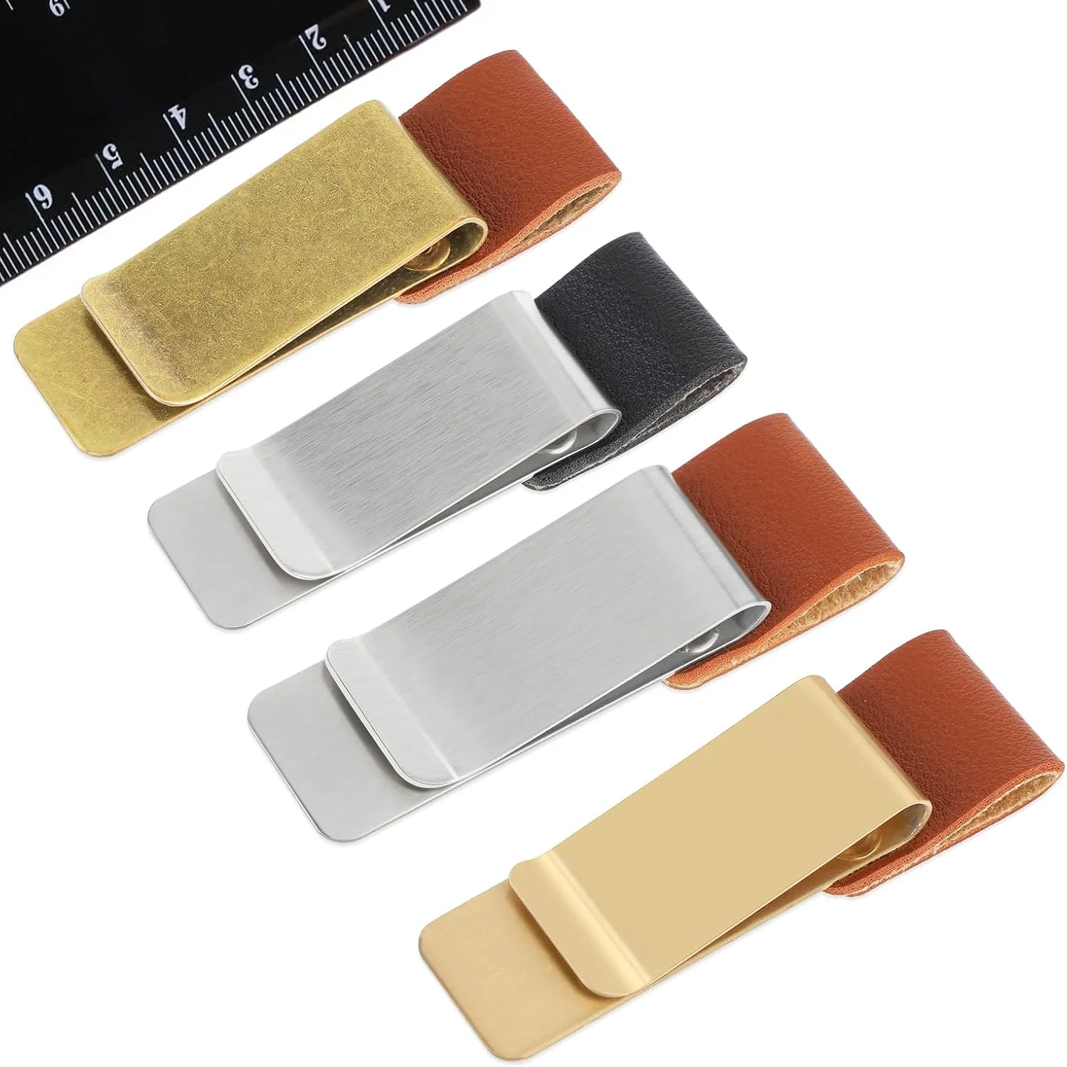 

Pen Clip Notebook Loop Pencil Holder 4 Pcs PU Leather Stainless Steels Pencil Holders Desk Accessories Workspace Organizers Desk