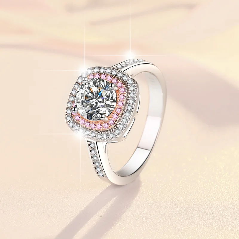 

Sugar Packet Fashion Luxury Ring Women's 1Ct Moissanite PT950 Platinum - Fine craft, unique design, versatile for outfits