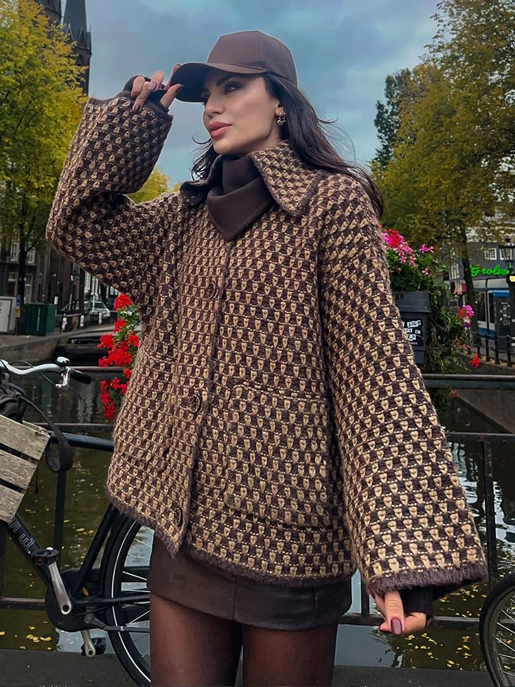 

Женские повседневные кардиганы HH 2026: весенние, в стиле High Street, с отложным воротником, на одной пуговице, с карманами, с длинным рукавом