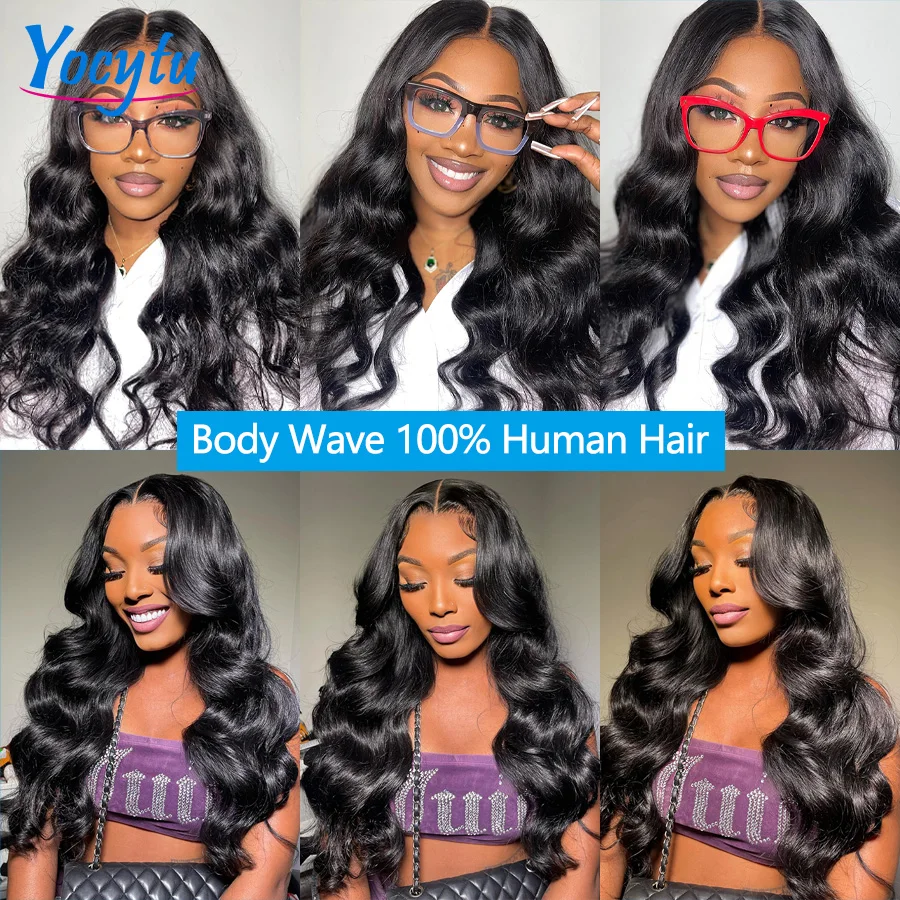 20 22 24 Inches Body Wave Bundles Human Hair 100% Human Hair Bundles With Closure 2x6 Hd lace Closure With Bundles Human Hair For Women 1-3 Fast