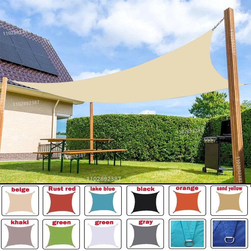 Outdoor Awnings Waterproof Sun Shade Sail Garden Canopi For Terrace Car Canvas Awning Rectangle Pool Sun-Shelter Sunshade Sail