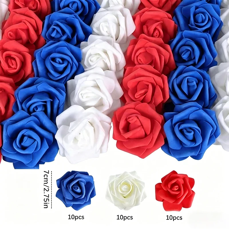 30 Stück künstliche Rosenblütenköpfe, lose künstliche Schaumrosen für DIY-Brautgeschenke, Hochzeits-Blumenarrangements, Heimdekoration – Detail 8