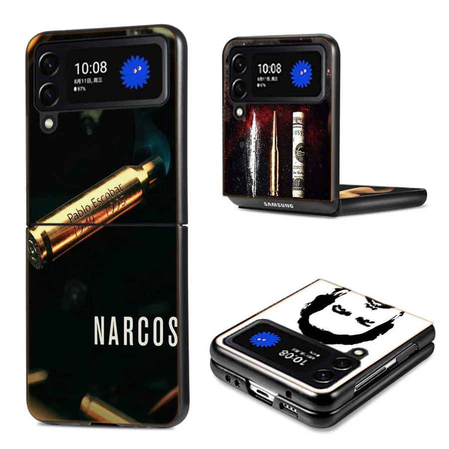 Narcos TV Series Pablo Escobar Shockproof Case For Samsung Galaxy Z Flip 5 4 3 5G Z Flip 6 5G Black Hard ZFlip3 zflip4 zflip5 P