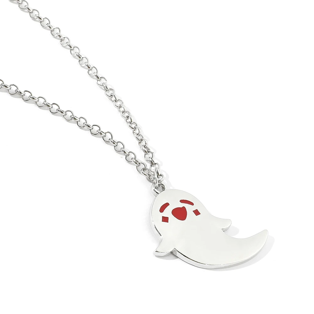 Genshin Impact 2022 Necklace HuTao Cute Ghost Stainless Steel Pendant Girls Necklace Jewelry Accessories