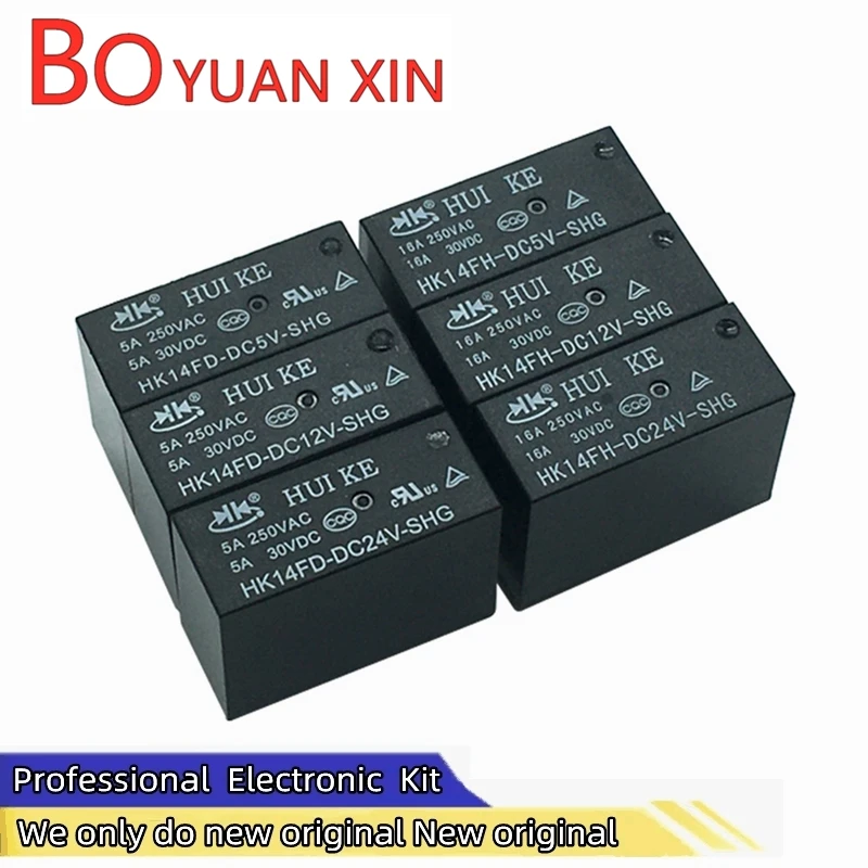 New Original HK14FD-HK14FH-DC5V-DC12V-DC24V-SHG HUI KE Relays 8pin 5A 16A High Temperature Resistance