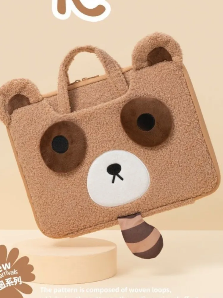 Imagem -01 - Cute Plush Shockproof Laptop Case para Mulheres Bolsa de Computador Portátil Capa Protetora Notebook Sleeve Ins 13 13.3 14 15 15.6 16 Polegada