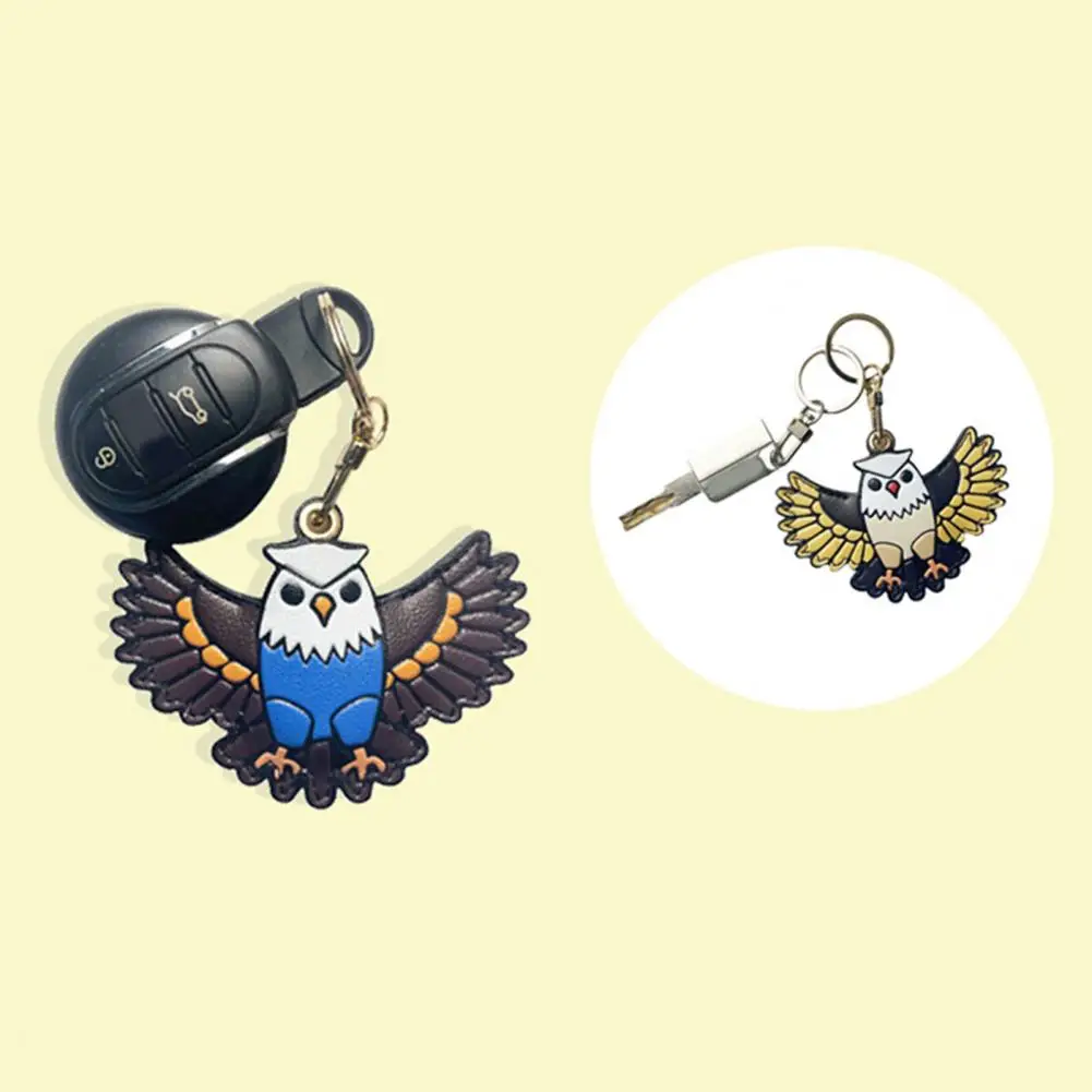 Protective Keychain Cartoon Eagle Keychain Pendant Imitation Leather Key Holder Access Control Card Protector School Bag