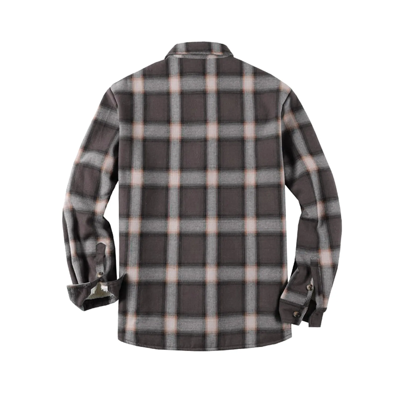 Men\'s Casual Fashion Plaid Printing Loose Lapel Long Sleeve Shirt Tops Blouse