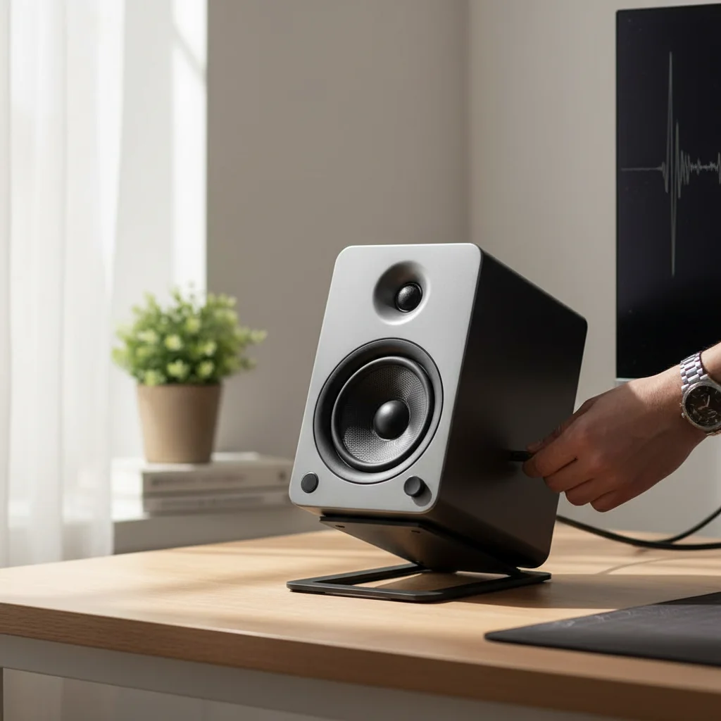 Desktop Speaker Stand Enhance Spatial Sound Effects And Shock Absorption For Tabletop Audio Support Or Computer Speaker