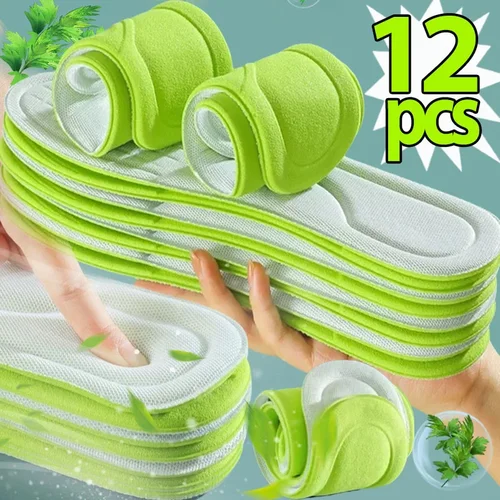 Imagen 2 del producto Plantillas ortopédicas de espuma viscoelástica Unisex, plantilla desodorizante para zapatos deportivos, absorbe el sudor, accesorios antibacterianos suaves, 2/12 Uds.