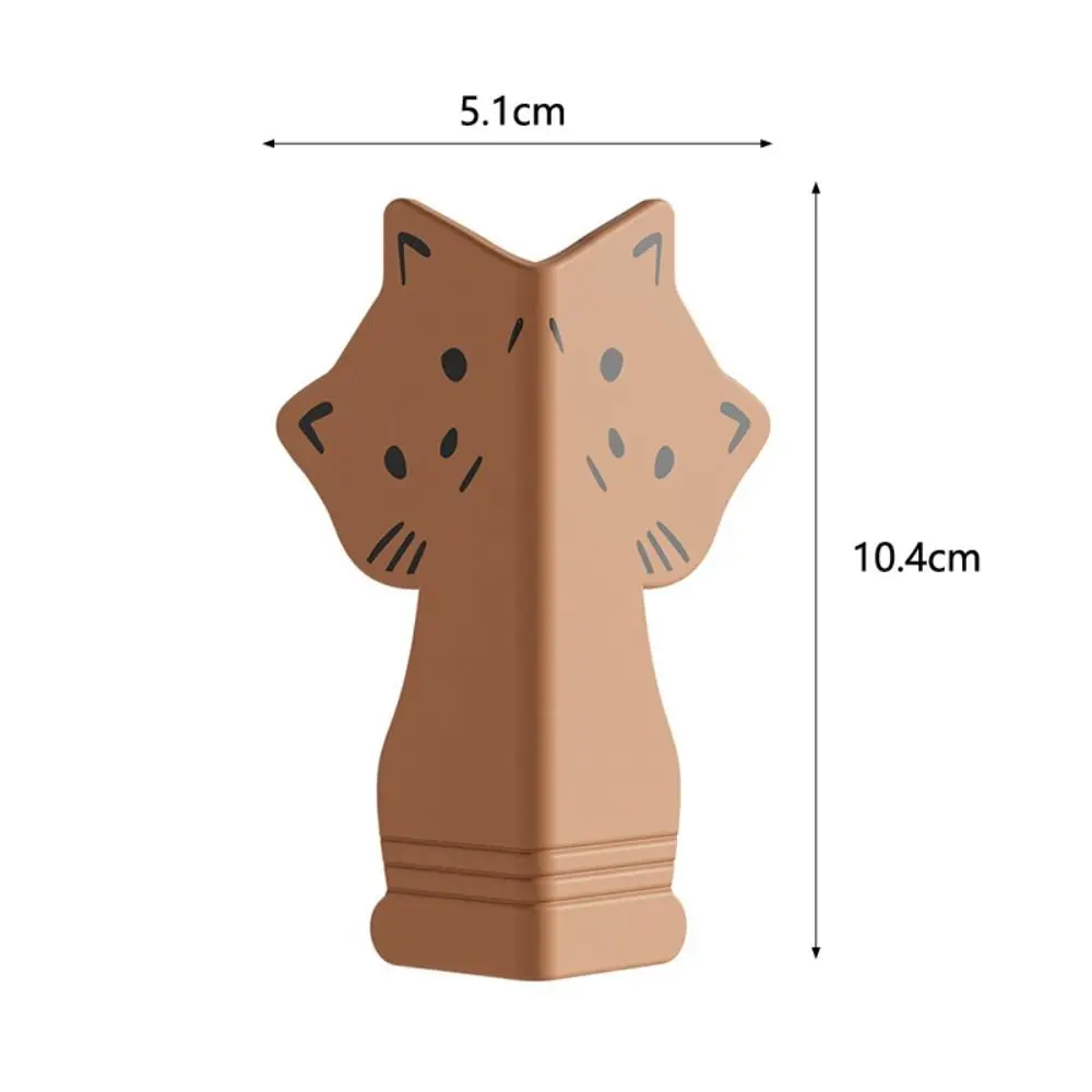 새로운 고양이 모양 스커팅 보호 스트립 안전 부드러운 실리콘 충돌 패드 만화 캐릭터 자가 접착 벽 모서리 보호대 침실용