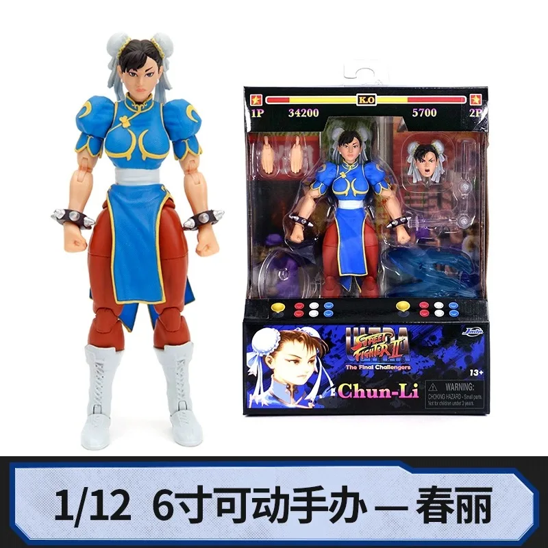 

1/12 Jada Chunli Action Figure Ultra Street Fighter Ii The Final Challengers Action Figure Red Blue Collection Model Toy Gift