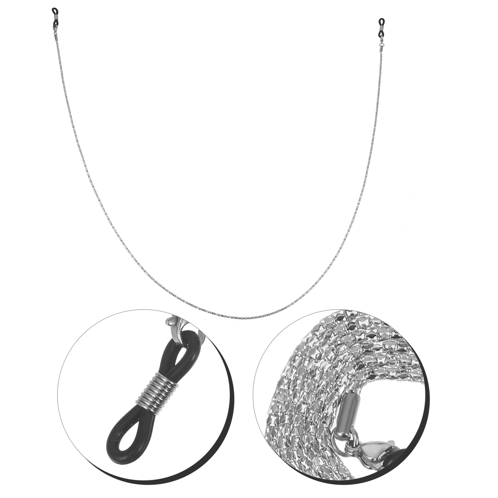 

Delicate Adjustable Stainless Steel Snake Holder Sunglasses Cord Neck Strap Rubber Ends Fashion Retro Decoration Non-Slip