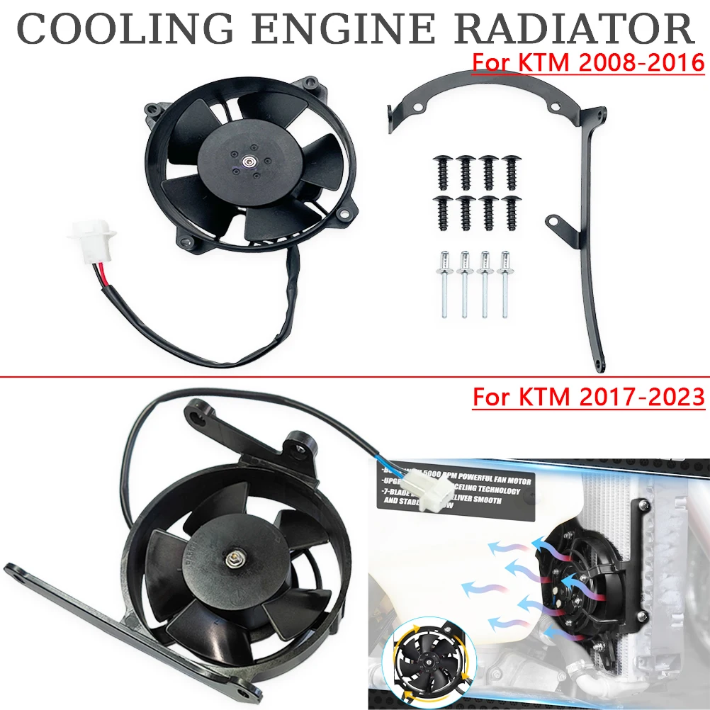 2008-2023 Motorcycle Electric Radiator Fan For KTM EXC XCW HUSQVARNA FE TE HUSABERG Dirt Bike Performance COOLING ENGINE FAN KIT