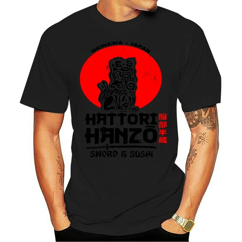 T-SHIRT HATTORI HANZO SWORD SUSHI KILL BILL TARANTINO UMA THURMAN RETRO VINTAGE T-Shirt Casual Short Sleeve For Men Clothing