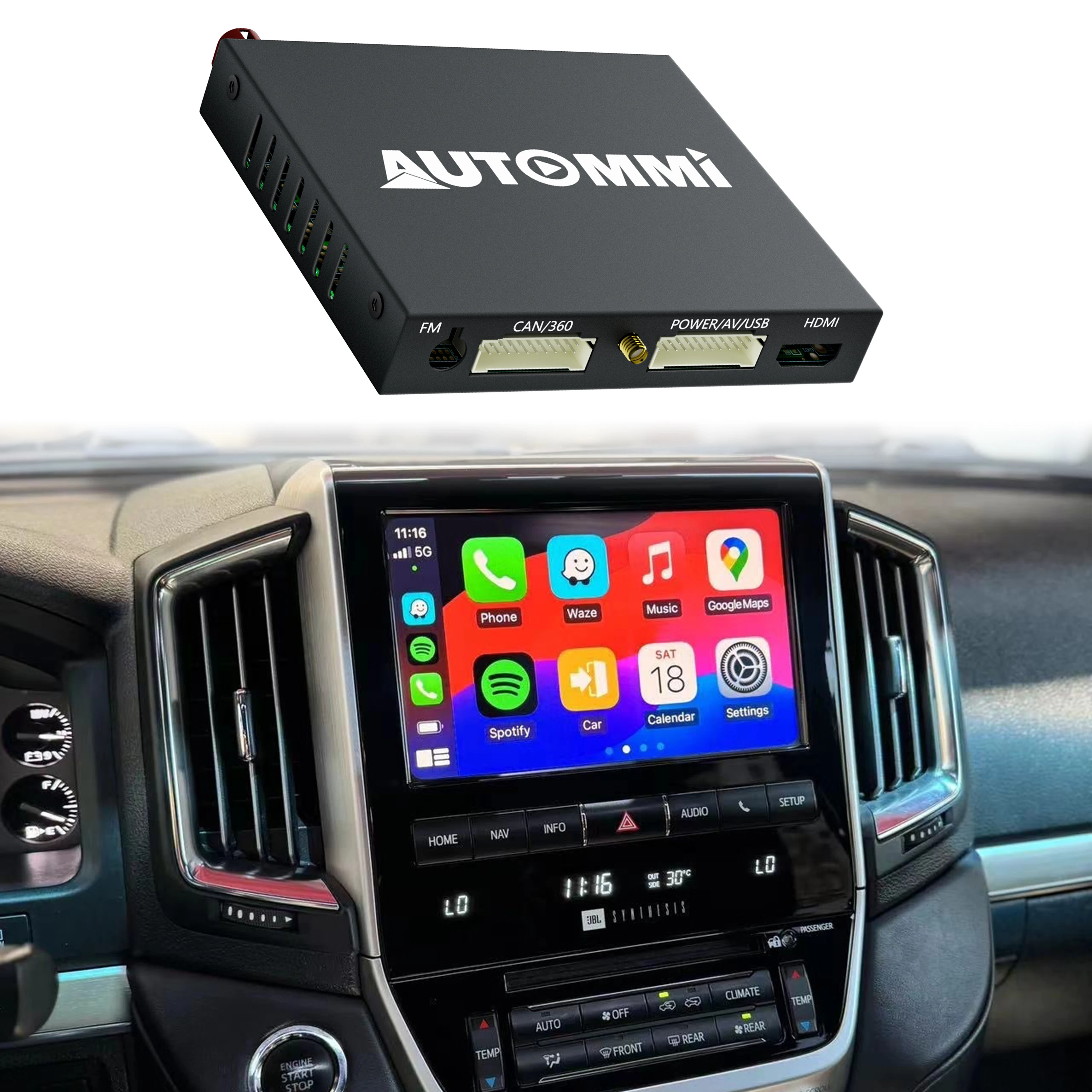 

Беспроводной мультимедийный блок CarPlay для Toyota Land Cruiser Prado, Crown, Alphard, Vellfire, Camry, RAV4, Century, Tacoma, Kluger, Sienna