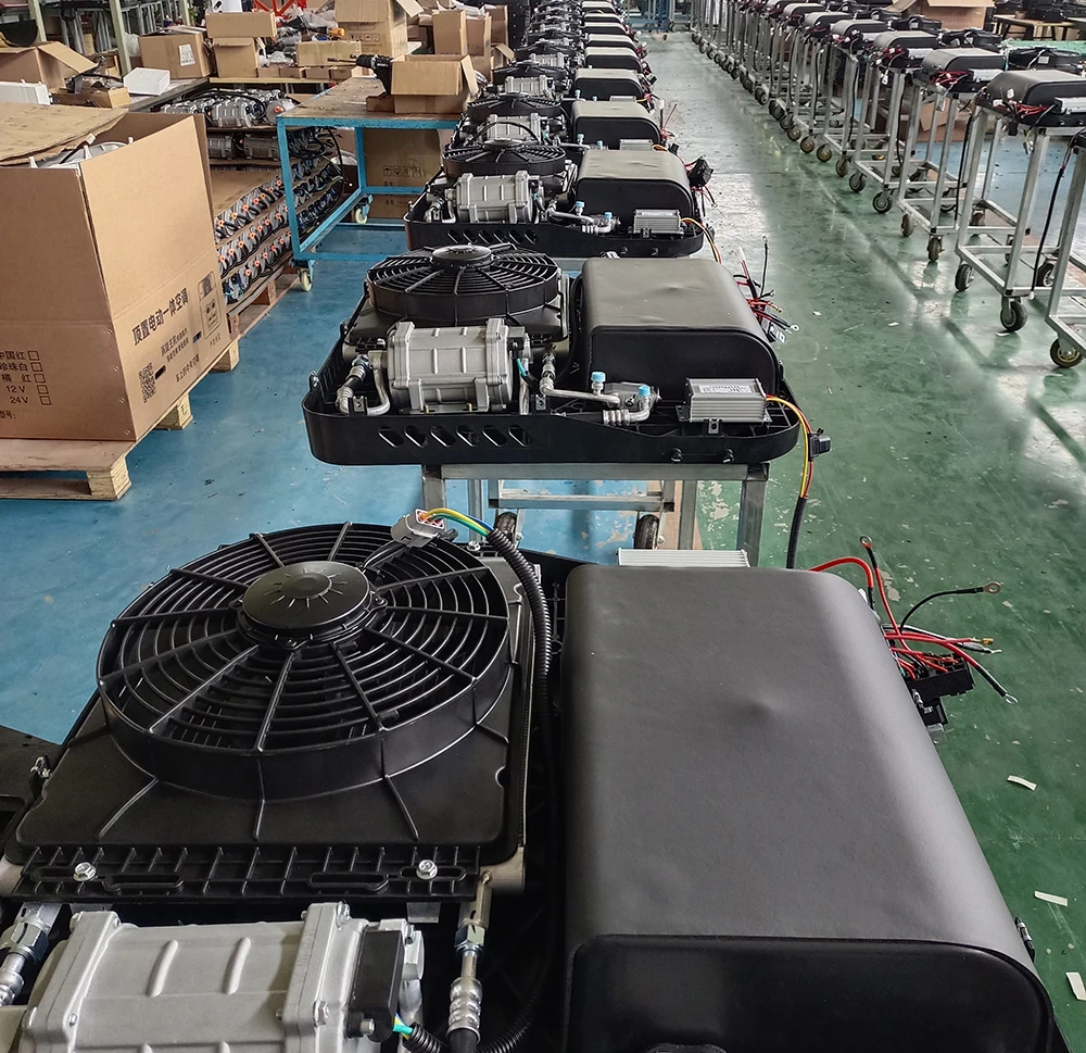 نظام تكييف الهواء لوقوف السيارات على السطح مع مكيف هواء 24 فولت 12 فولت للشاحنة الثقيلة سيارة محرك حافلة صغير المنزل RV #5