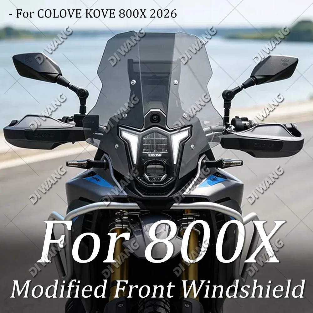 For 2026 KOVE 800X Motorcycle Straight‑Line Clear Racing Windscreen Replace Angled‑Line OEM Wind Deflector Mod Parts