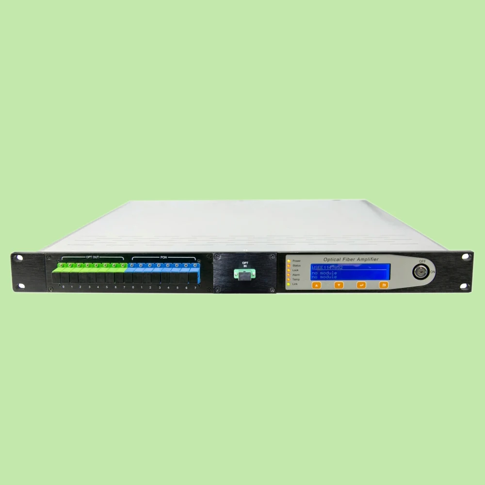 

1550 нм 8-портовый эрбиум-дупед EDFA с WDM, выход 8x20 дБм/21 дБм/23 дБм, управление SNMP/WEB, оптоволоконный усилитель, бесплатно S