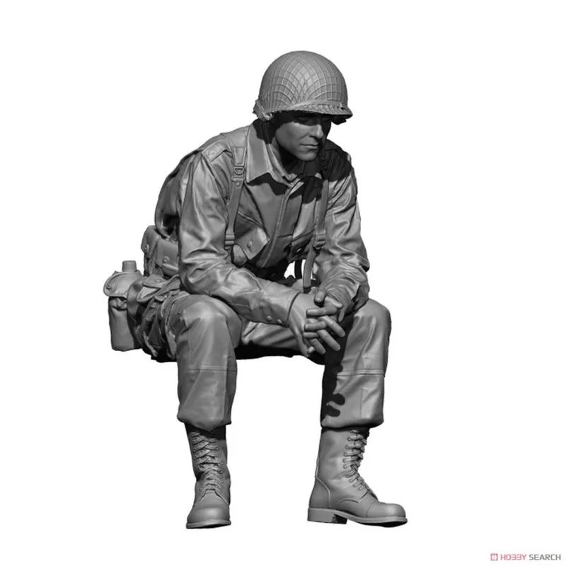 

1/35 Resin Soldier Model Kit Army Air Soldier Sitting Down To Rest Gk White Model Handmade Unassembled And Unpainted Diy Toy