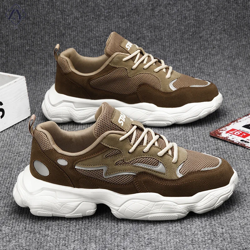 

Fashion Designer Men Shoes Dissolve Thick Shoes Casual Sneakers Men Platform Trend Chunky Sneakers Walking Shoes