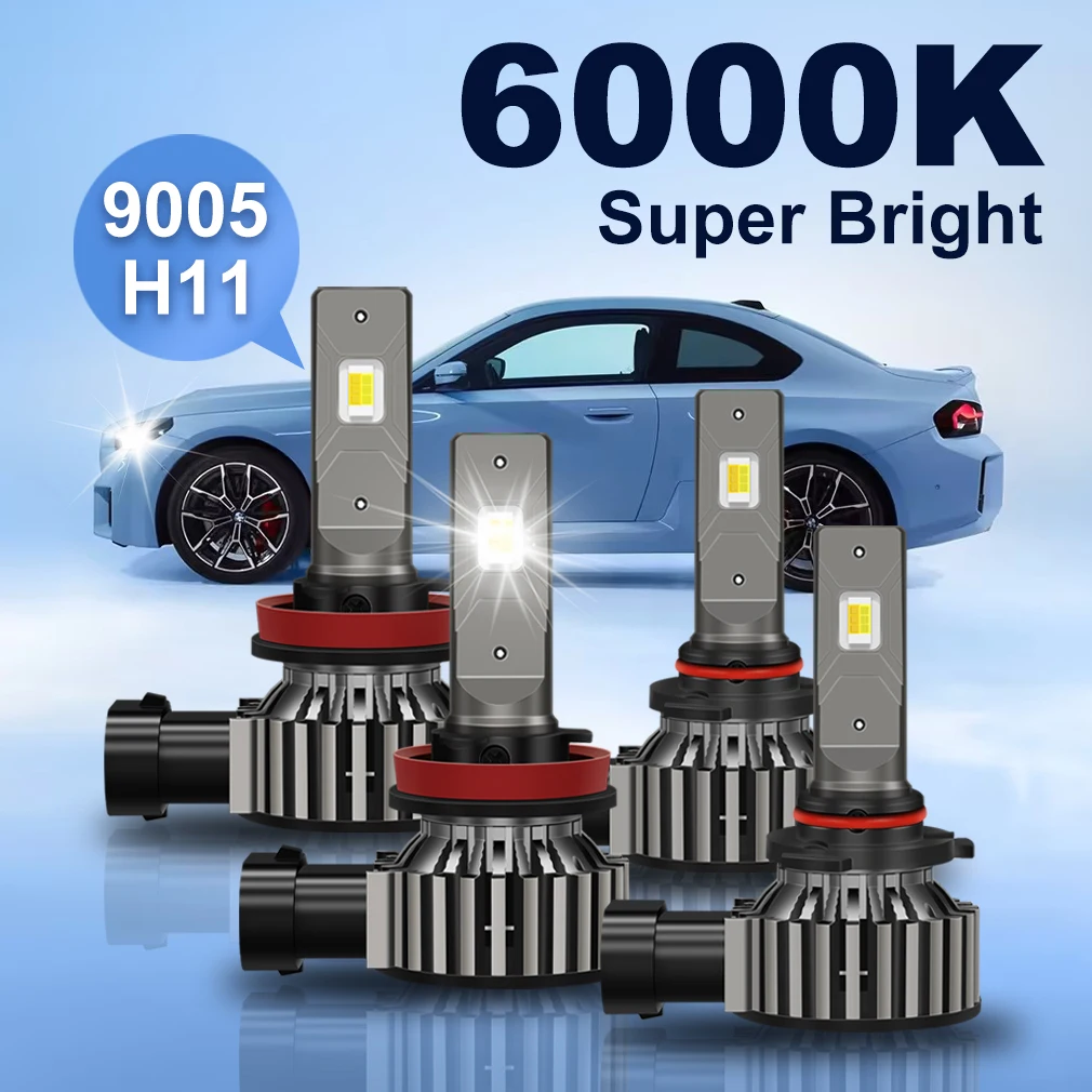 

20000LM H11 H8 9005 HB3 LED Headlight White Yellow Dual Colors CSP Chip Canbus H9 6500K Turbo Fan Auto Fog Light