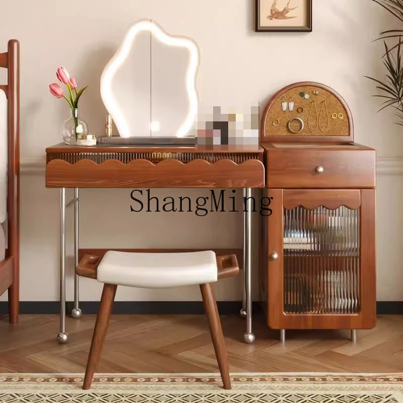 

FG solid wood dresser vintage small apartment master bedroom vintage style dressing table integrated cabinet