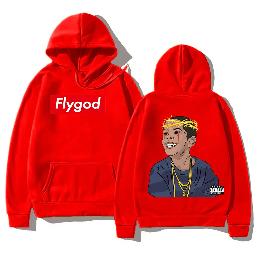 ملابس كلاسيكية كلاسيكية لموسيقى الراب من Westside Gunn Flygod سترات بغطاء للرأس مطبوعة على الجانبين بلوفرات كبيرة الحجم للجنسين