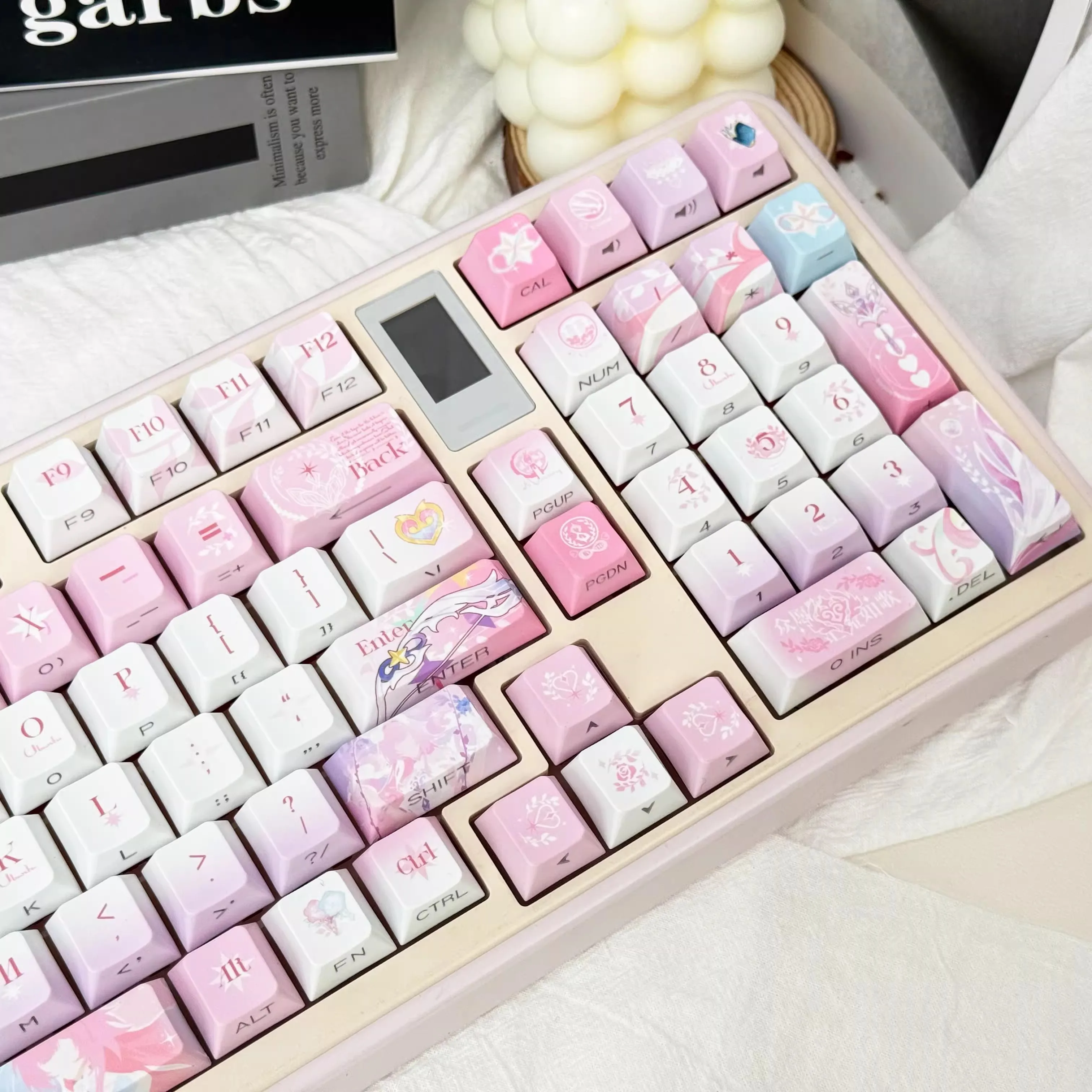 120 Keys Cyrene Keycaps Honkai Star Rail Demiurge PBT SUB Game Mechanical Keyboard DIY Keycaps Anime Accessory Cosplay Xmas Gift