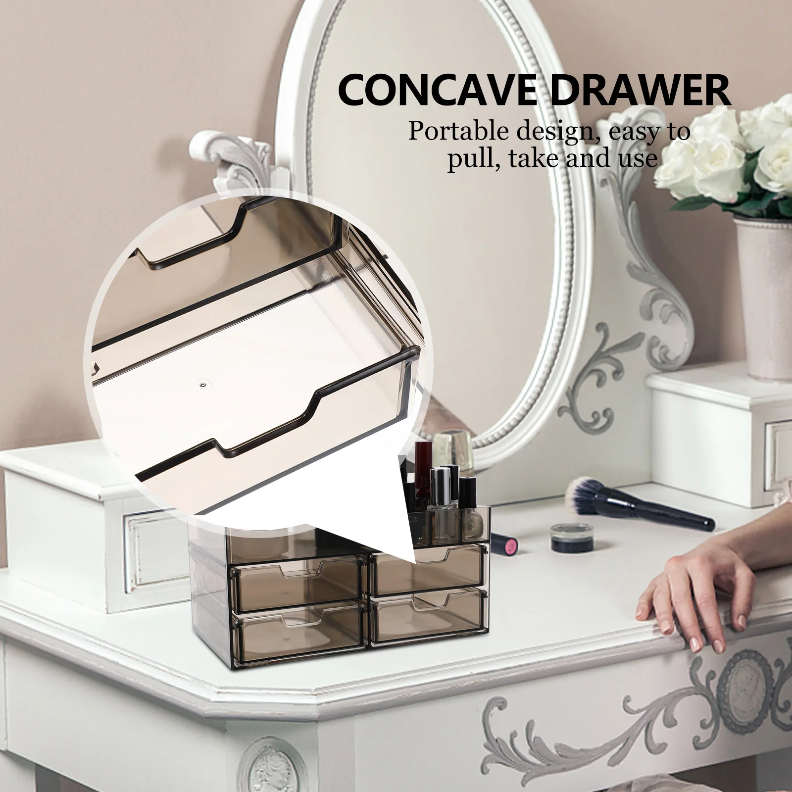 

1pc Transparent Multilayer Desktop Storage Case Drawer Organizer Jewelry Box Container For Bracelet Necklace Earrings