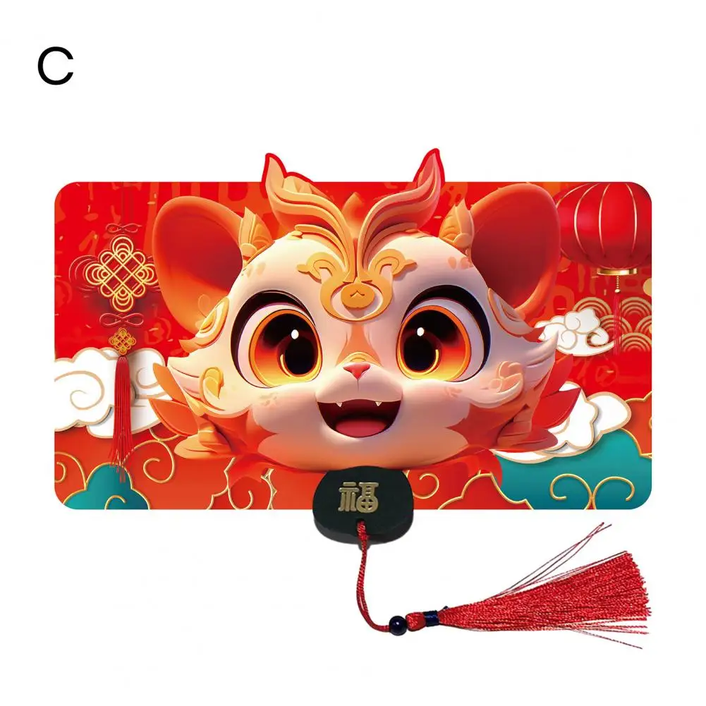 Pocket Chinese New Year Envelopes 2024 Dragon Year Envelope Cute Cartoon Design 6 Slot Money Pocket for Chinese New Year