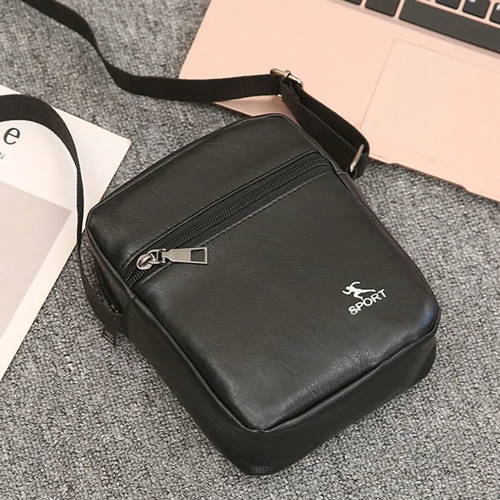 

PU Leather Crossbody Messenger Bag For Men Office Worker Sling Shoulder Bags Travel Black Brown Khaki Handbags Small Totes