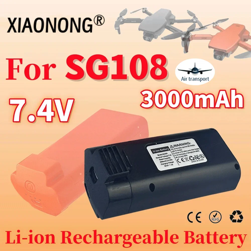 

3000mAh 7.4V RC Battery for SG108 SG-108 Drone Quadcopter Spare Parts Recharg Replacement Drone eable Li-Polymer Batteries