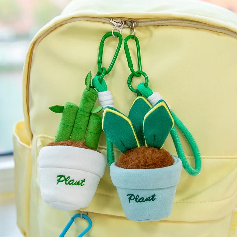 Venta al por Mayor de Lindos Juguetes de Peluche en Maceta de 12 cm, Colgantes de Peluche, Bambú de la Suerte, Tulipán, Cactus, Mini Flor, Llavero, Amuleto para Bolso