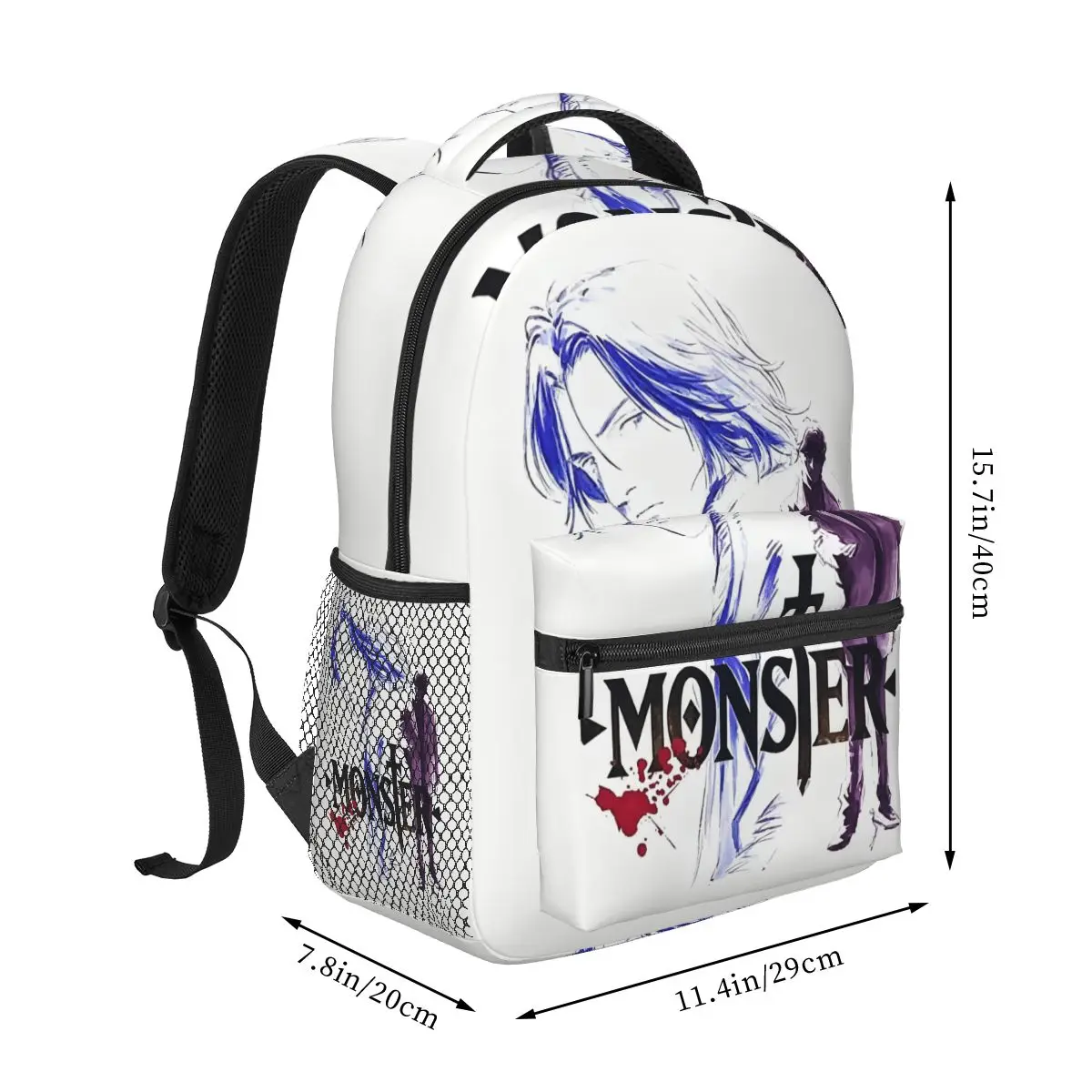 Comic Monster Johan Liebert Tenma Naoki Urasawa Exclusive Student Backpack School Bag Daypack for Boy Girl Bookbag Shoulder Bags